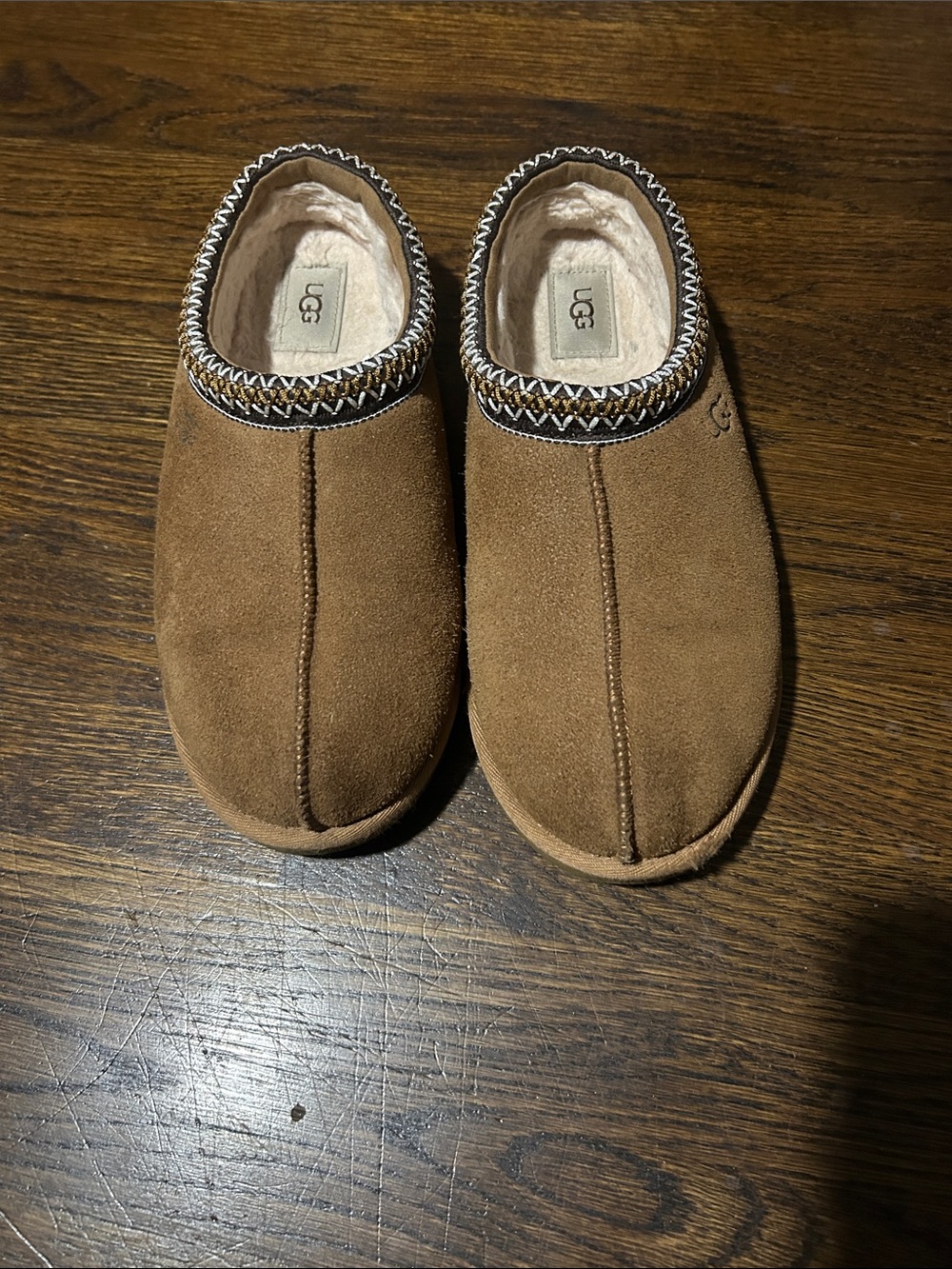 UGG Kids Chestnut Brown Suede Slip-On Slippers